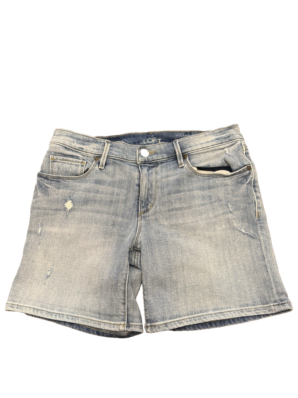 Ann Taylor Loft Denim Shorts Women’s 27/4 Light Wash Distressed
